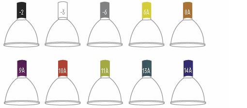 Arena Pendant Acrylic Reflector Colour Guide